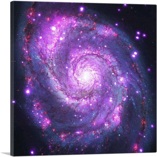 Spiral Whirlpool Galaxy Square Hubble Telescope NASA Photograph