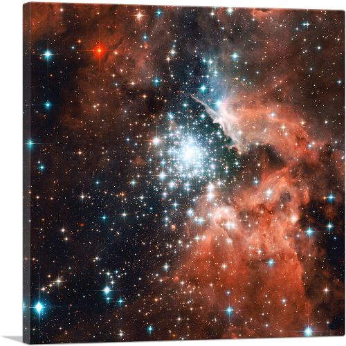 Hubble Telescope Extreme Star Cluster Bursts into Life NGC 3603
