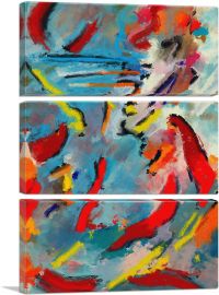 Abstract Yellow Orange Teal-3-Panels-60x40x1.5 Thick