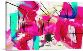 Abstract Pink Red Green-1-Panel-26x18x1.5 Thick