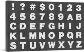 Chalkboard Full Alphabet Horizontal Rectangle-1-Panel-18x12x1.5 Thick