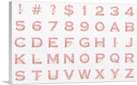 Chic Pink Gold Horizontal Rectangle Full Alphabet-1-Panel-26x18x1.5 Thick