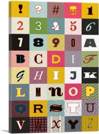 Colorful Pattern Rectangle Full Alphabet-1-Panel-12x8x.75 Thick