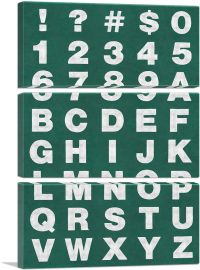 Green Chalkboard Rectangle Full Alphabet-3-Panels-60x40x1.5 Thick