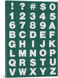 Green Chalkboard Rectangle Full Alphabet-1-Panel-26x18x1.5 Thick