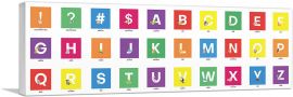 Kids Colorful Animal Panoramic Full Alphabet-1-Panel-48x16x1.5 Thick