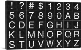 Marble Black & White Square Rectangle Full Alphabet Grid-1-Panel-18x12x1.5 Thick