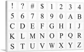 Modern Black White Gray Serif Horizontal Full Alphabet-1-Panel-12x8x.75 Thick