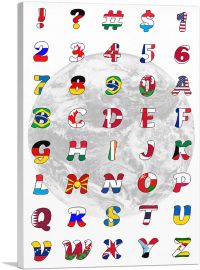 World Flags Rectangle Full Alphabet-1-Panel-12x8x.75 Thick