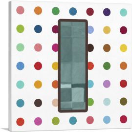 Fun Polka Dots Letter I-1-Panel-36x36x1.5 Thick