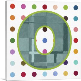 Fun Polka Dots Letter O-1-Panel-12x12x1.5 Thick