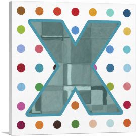 Fun Polka Dots Letter X-1-Panel-18x18x1.5 Thick
