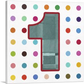 Fun Polka Dots Number 1 One Numeral