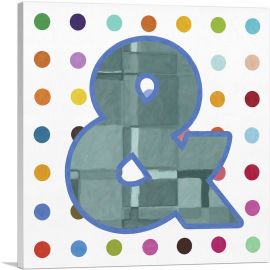Fun Polka Dots And Sign Symbol-1-Panel-18x18x1.5 Thick