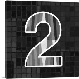Modern Black White Alphabet Number 2 Two Numeral