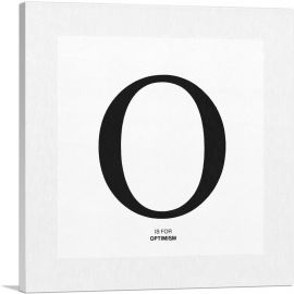 Modern Black and White Gray Serif Alphabet Letter O-1-Panel-36x36x1.5 Thick