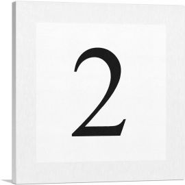 Modern Black and White Gray Serif Alphabet Number 2 Two Numeral