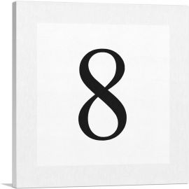 Modern Black and White Gray Serif Alphabet Number 8 Eight Numeral