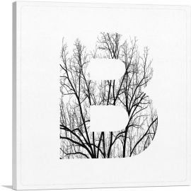Tree Branches Alphabet Letter B-1-Panel-18x18x1.5 Thick