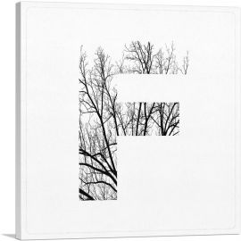 Tree Branches Alphabet Letter F-1-Panel-26x26x.75 Thick
