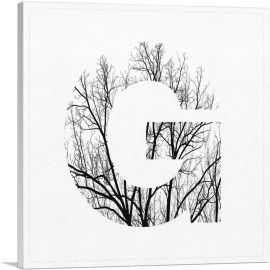 Tree Branches Alphabet Letter G-1-Panel-36x36x1.5 Thick
