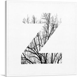 Tree Branches Alphabet Letter Z-1-Panel-18x18x1.5 Thick