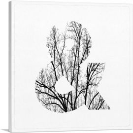 Tree Branches Alphabet And Sign Symbol-1-Panel-12x12x1.5 Thick