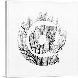 Tree Branches Alphabet At Sign Symbol-1-Panel-26x26x.75 Thick
