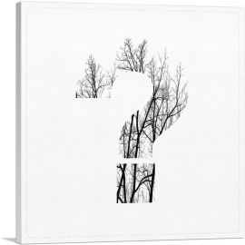 Tree Branches Alphabet Question Mark Symbol-1-Panel-12x12x1.5 Thick