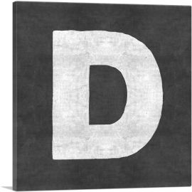 Chalkboard Alphabet Letter D-1-Panel-12x12x1.5 Thick