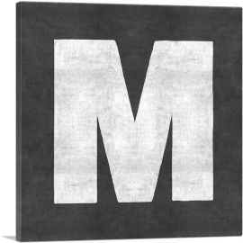 Chalkboard Alphabet Letter M-1-Panel-12x12x1.5 Thick