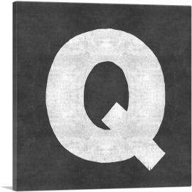 Chalkboard Alphabet Letter Q-1-Panel-12x12x1.5 Thick