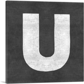 Chalkboard Alphabet Letter U-1-Panel-18x18x1.5 Thick
