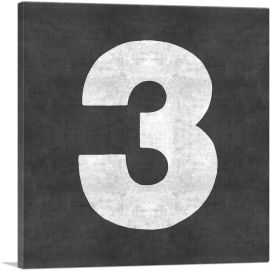 Chalkboard Number 3 Three Numeral-1-Panel-12x12x1.5 Thick