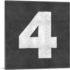 Chalkboard Number 4 Four Numeral-1-Panel-18x18x1.5 Thick