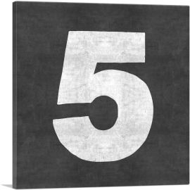 Chalkboard Number 5 Five Numeral-1-Panel-36x36x1.5 Thick