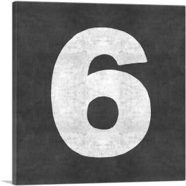 Chalkboard Number 6 Six Numeral-1-Panel-18x18x1.5 Thick