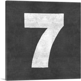 Chalkboard Number 7 Seven Numeral-1-Panel-18x18x1.5 Thick