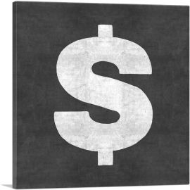 Chalkboard Alphabet Dollar Sign Symbol-1-Panel-36x36x1.5 Thick