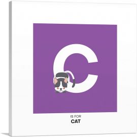 Kids Animal Alphabet Letter C-1-Panel-12x12x1.5 Thick