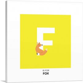 Kids Animal Alphabet Letter F-1-Panel-26x26x.75 Thick