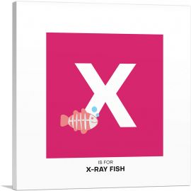 Kids Animal Alphabet Letter X-1-Panel-36x36x1.5 Thick