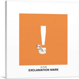 Kids Animal Alphabet Exclamation Point Mark Sign-1-Panel-36x36x1.5 Thick