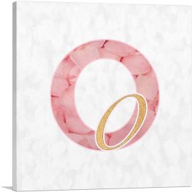 Chic Pink Gold Alphabet Number 0 Zero Numeral-1-Panel-36x36x1.5 Thick