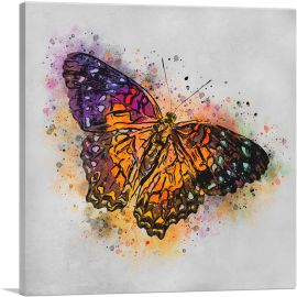 Orange Purple Butterfly Wings Insect-1-Panel-36x36x1.5 Thick