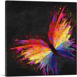 Abstract Rainbow Butterfly Wings Insect-1-Panel-36x36x1.5 Thick