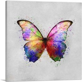 Rainbow Colorful Butterfly Wings Insect-1-Panel-36x36x1.5 Thick