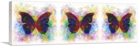 Three Black Dark Butterfly Wings Insect Panoramic-1-Panel-36x12x1.5 Thick