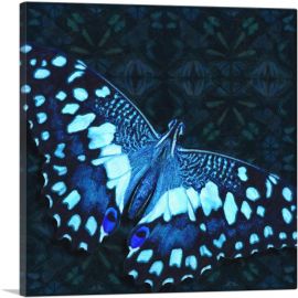 Baby Blue Butterfly Wings Insect-1-Panel-18x18x1.5 Thick