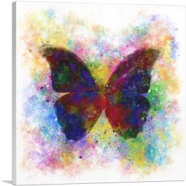 Black Dark Butterfly Wings Insect-1-Panel-12x12x1.5 Thick